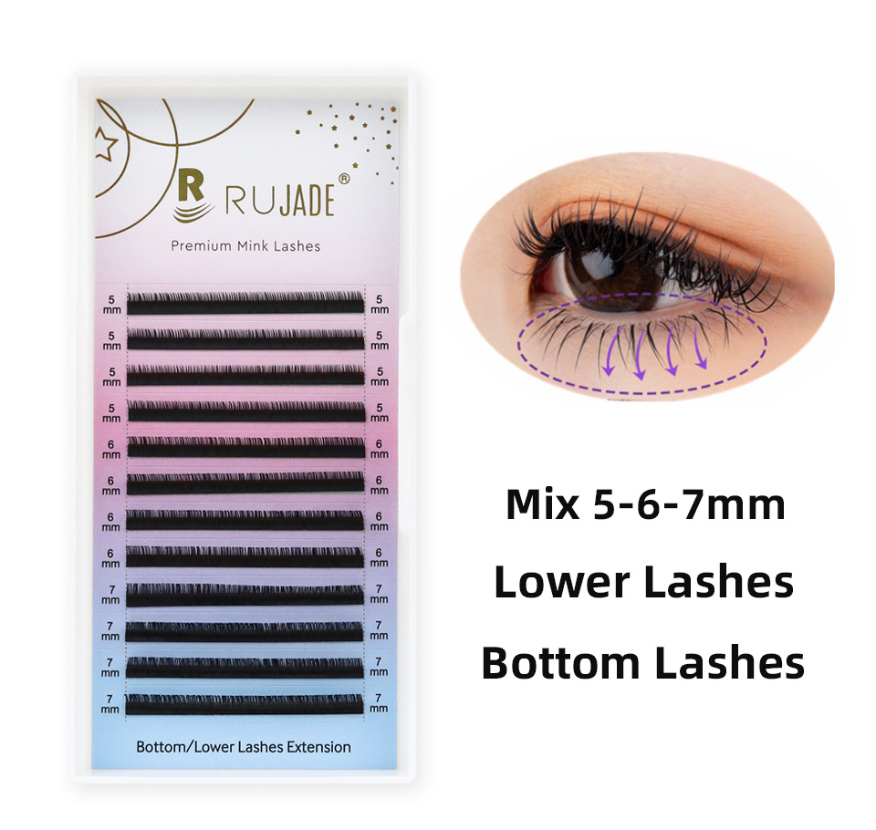 Eyelash Extension For Asian Eyes - Lower Lashes Mix 5 6 7mm