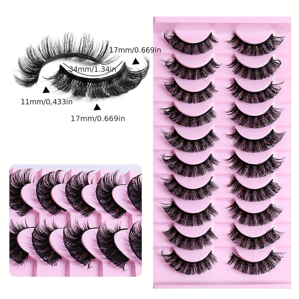 10 Pairs Lashes Thick Curly Dr - Eyelash Extension Russian review and price