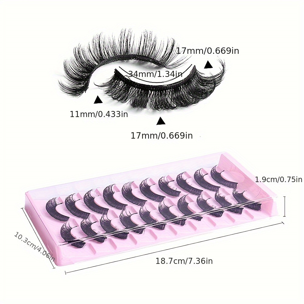 10 Pairs Lashes Thick Curly Dr - Eyelash Extension Russian review and price