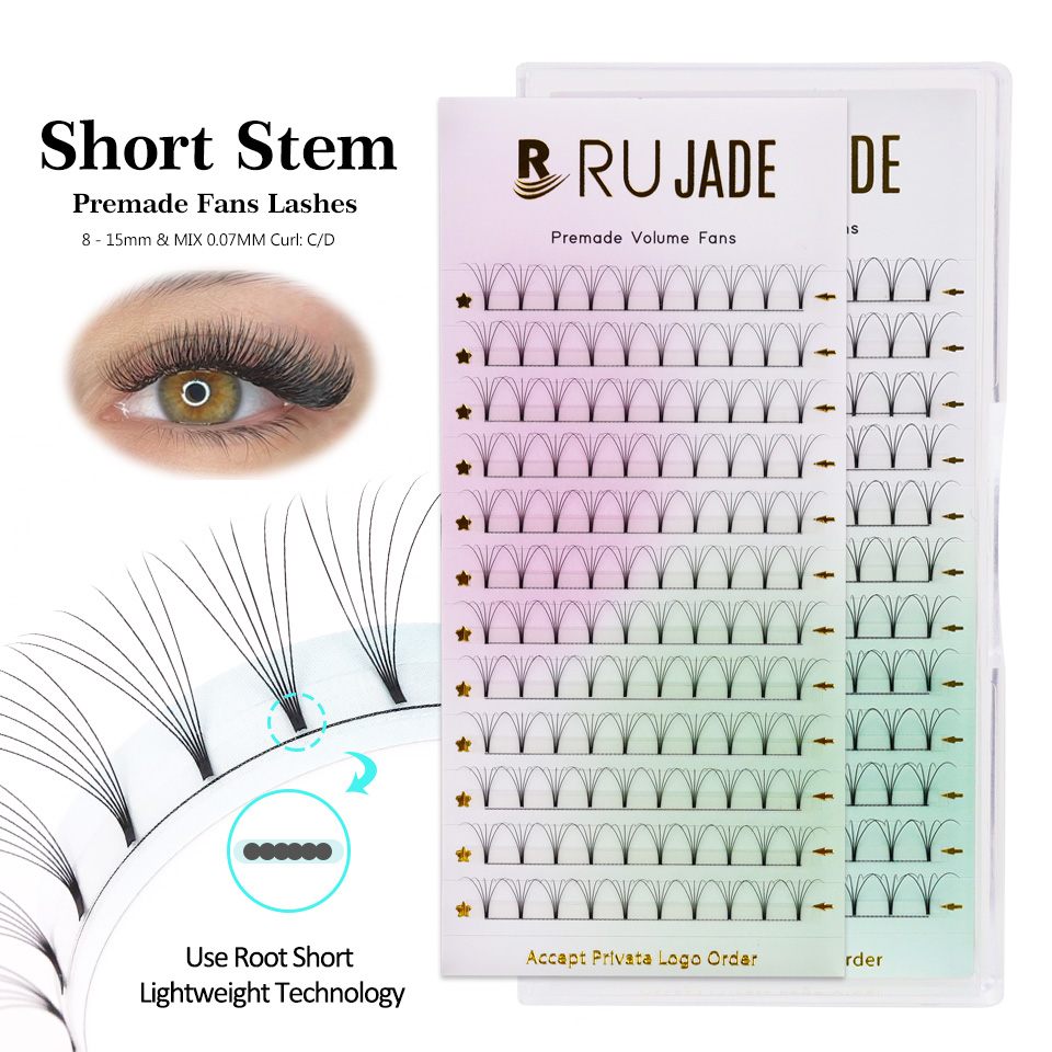 RUJADE Short Stem 3D 4D 5D 6D  - Eyelash Extension Russian review and price